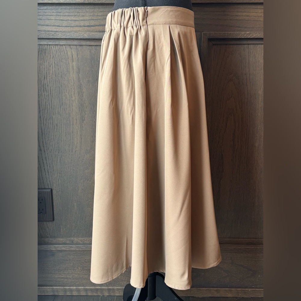 Urban Coco Elegant khaki Tan A-Line Women's Skirt NWT XL - Picture 4 of 6